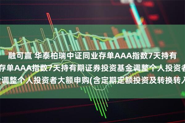 融可赢 华泰柏瑞中证同业存单AAA指数7天持有期: 华泰柏瑞中证同业存单AAA指数7天持有期证券投资基金调整个人投资者大额申购(含定期定额投资及转换转入)业务的公告