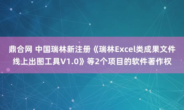 鼎合网 中国瑞林新注册《瑞林Excel类成果文件线上出图工具V1.0》等2个项目的软件著作权